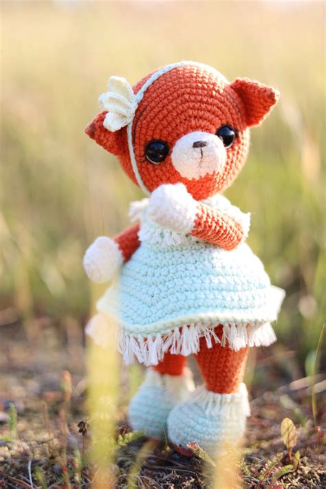 Fox Crochet Pattern. Amigurumi Cute Fox in a Dress. Crochet - Etsy