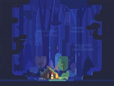 monsters :: Oleg Beresnev :: night :: pixel art :: forest :: gif (gif animation, animated ...