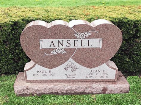 Double Headstone Designs For Couples : Heart Shaped Double Headstone Granite Tombstone ...