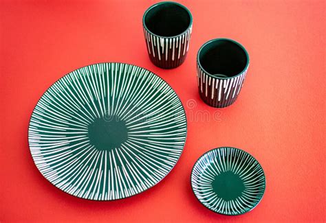 Grey Ceramic Plate Set Landscape Stock Image - Image of ceramic, decorations: 206458029