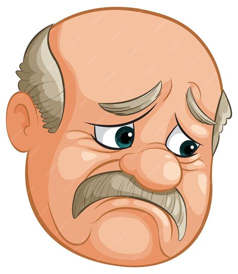 Free Vector | Worried elderly man cartoon illustration