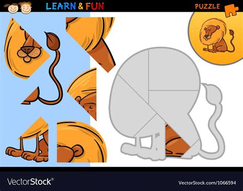 Cartoon Illustration of Education Puzzle Game for Preschool Children ...