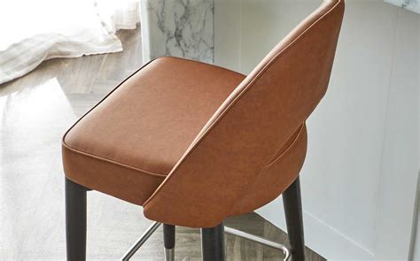 Clover Tan Faux Leather Bar Stool by Danetti