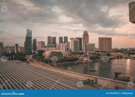 City Skyline with Towering Skyscrapers in Singapore Stock Image - Image ...