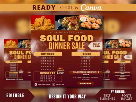 Editable Flyer Template Soul Food Sunday Soul Food Flyer - Etsy