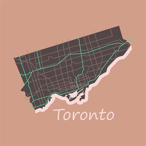 Flat color map of toronto canada city plan of vector ai eps | UIDownload