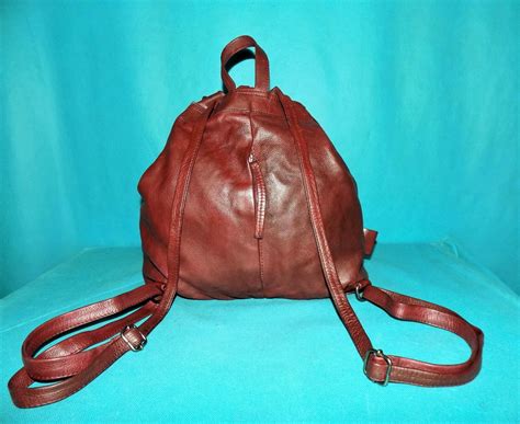 BIBA Backpack Leather Bordeaux Format A4 | eBay