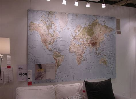 IKEA Premiar WORLD MAP Canvas WALL ART Print and Frame HUGE PREMIÄR ...