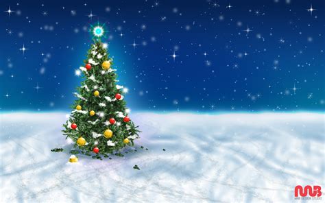 Christmas Tree Snow Sky Wallpapers | HD Wallpapers | ID #16500