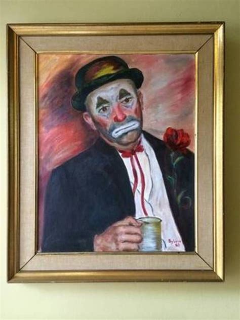 Oil on Canvas CLOWN Painting Artist Signed Dated 1960 Framed Mid Century | Clown paintings ...