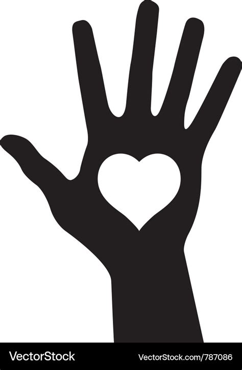 Hand with heart Royalty Free Vector Image - VectorStock