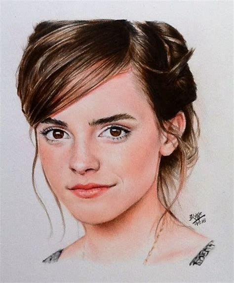 Color pencil portrait of Emma Watson by ~chaseroflight | Colored pencil portrait, Beautiful ...