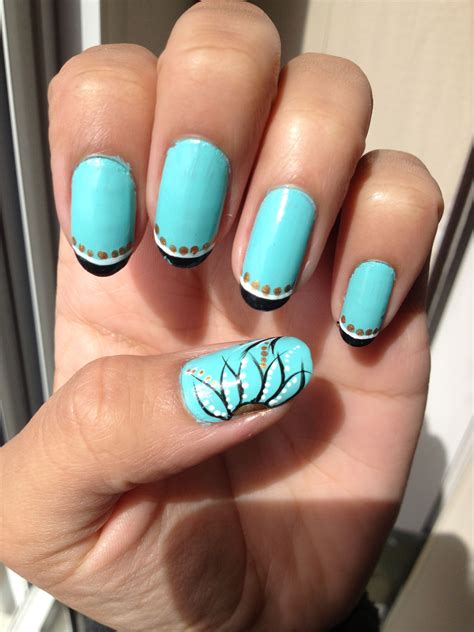 Cute turquoise nail design. | Turquoise nail designs, Turquoise nails, Pink nail designs