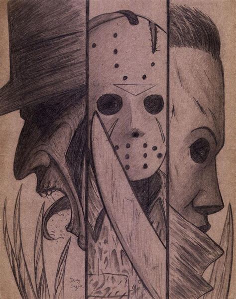 Freddy ,Jason,and Michael on Cardboard by DougSQ on DeviantArt | Scary ...