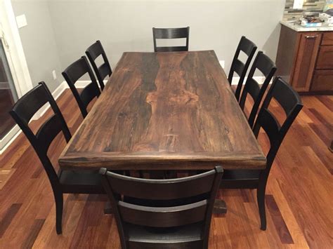 Dining Room Tables Made From Barn Wood - Reclaimed Barn Wood Farm Table. Dark Walnut Stain, 3' x ...
