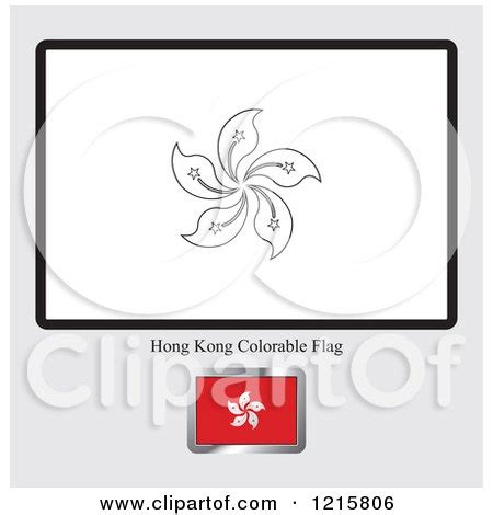 Coloring Page and Sample for a Hong Kong Flag Posters, Art Prints by ...