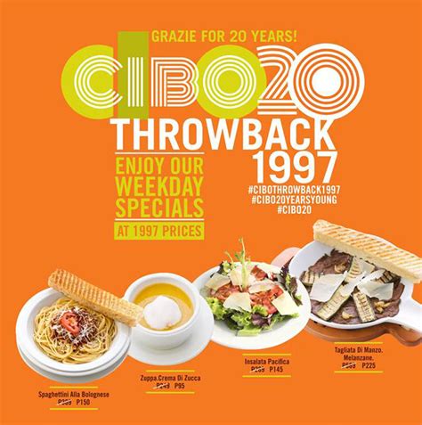 Cibo Brings Back 1997 Prices for Their Anniversary