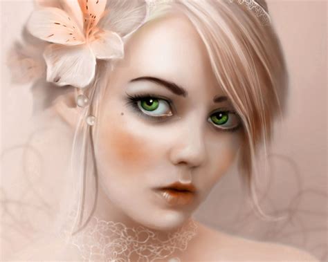 Download wallpaper 1280x1024 girl, blonde, eyes, flower standard 5:4 hd ...