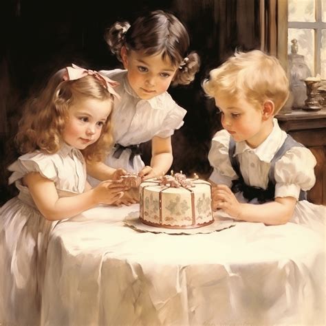 Vintage Kids Birthday Party Art Free Stock Photo - Public Domain Pictures