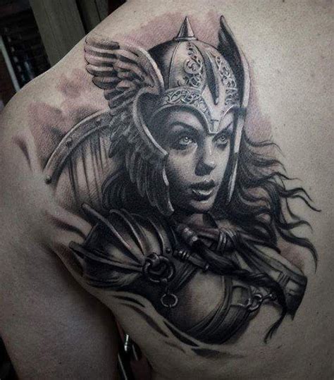 Female Warrior | Female warrior tattoo, Valkyrie tattoo, Viking warrior tattoos