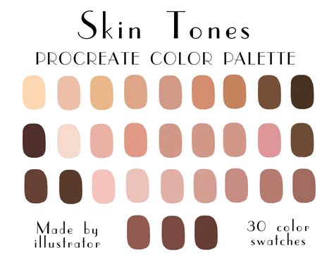 Skin tones Procreate palette procréate color procreate color | Etsy | Skin color palette, Skin ...