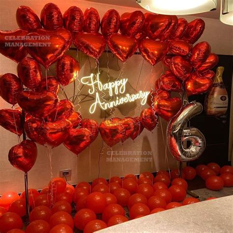 Anniversary Balloon Decoration with Happy Anniversary Letter Foil ...