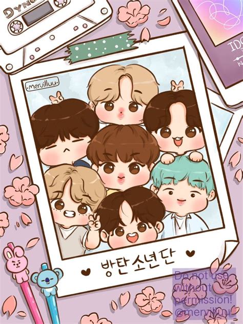 Pin by ☘︎𝙲𝙷𝙴𝚁𝚁𝚈𝚉 on BTS | Bts wallpaper, Cute drawings, Bts drawings