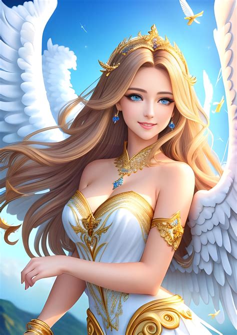 Ilustration of the angels,beautiful female,elegant h...