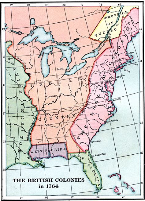 British Colonies after the French and Indian War