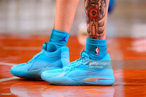 The sneakers of LaMelo Ball of the Charlotte Hornets during the game ...