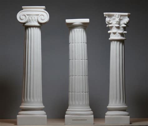 SET 3 Columns Pillars Ionic Doric Corinthian Order Architecture Décor Sculpture - Greek Artworks