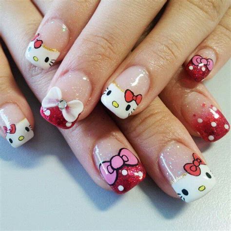 Long Hello Kitty Nail Designs - Atika Nanda