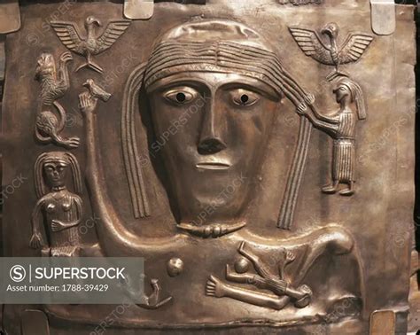 Celtic civilization, Denmark, 1st century b.C. Gundestrup cauldron, decorated silver vessel ...