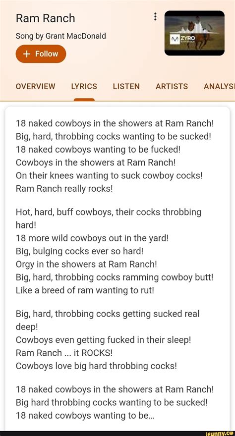 Ram Ranch Song by Grant MacDonald + Follow OVERVIEW LYRICS LISTEN ARTISTS ANALYSI 18 naked ...
