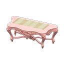 Elegant console table - Pink - White with stripe | Animal Crossing (ACNH) | Nookea