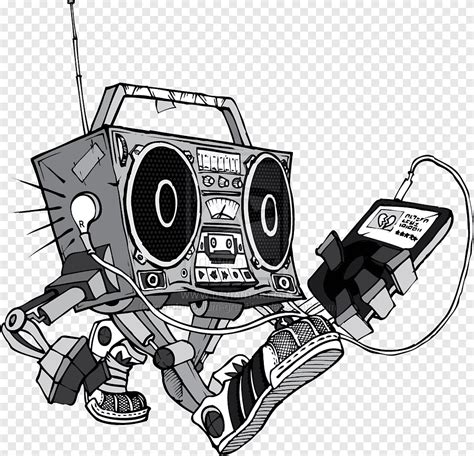 Microphone Boombox Drawing Tattoo, t shirt hiphop, electronics, disc ...