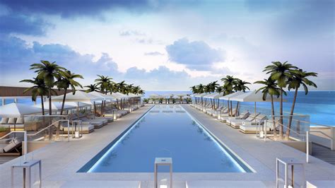 Wallpaper Miami, south beach, hotel, pool, sunbed, water, palm, sky ...