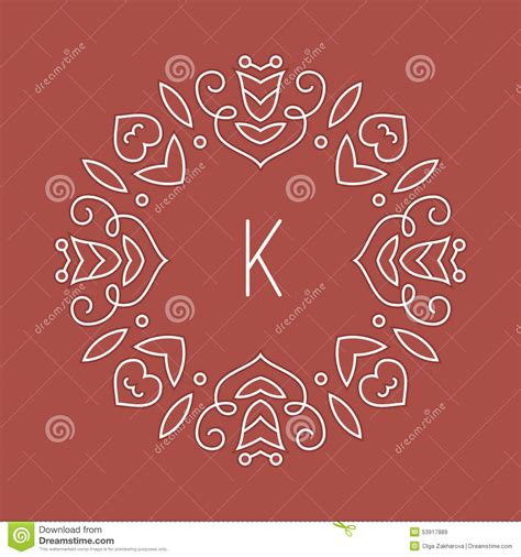 Floral monogram stock vector. Illustration of line, floral - 53917889