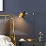 Oneach Modern Desk Lamp for Bedroom Living Room Black Gold Metal Nightstand Bedside Table Lamp ...