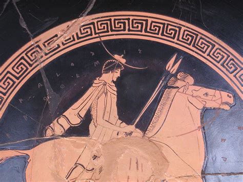 #Euphronios (potter); #Onesimos (painter) #Rider. Interior of an #Attic #red-figure #cup, ca ...