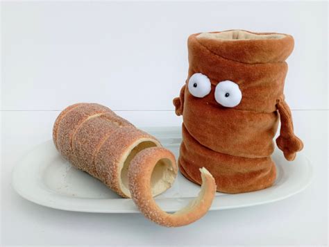 Chimney Cake Plush Stuffed Toy, Funny Confectionery Soft Toy, Hungarian Kürtőskalács, Czech Trdelnik