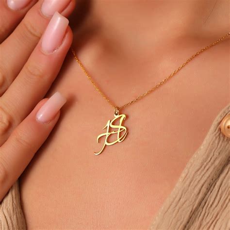 Two Initial Necklace - Etsy