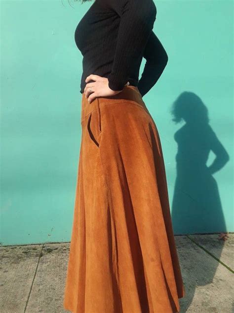 70s suede skirt https://www.etsy.com/listing/576441771/vintage-70s-rust-suede-maxi-skirt-high ...