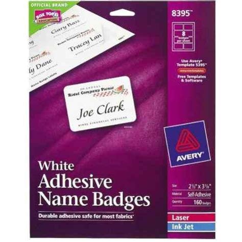 Avery White Adhesive Name Badges 8395 Template – williamson-ga.us