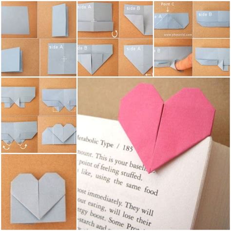 Origami How To Make Paper Heart Bookmark Simple And Easy Paper Craft ...