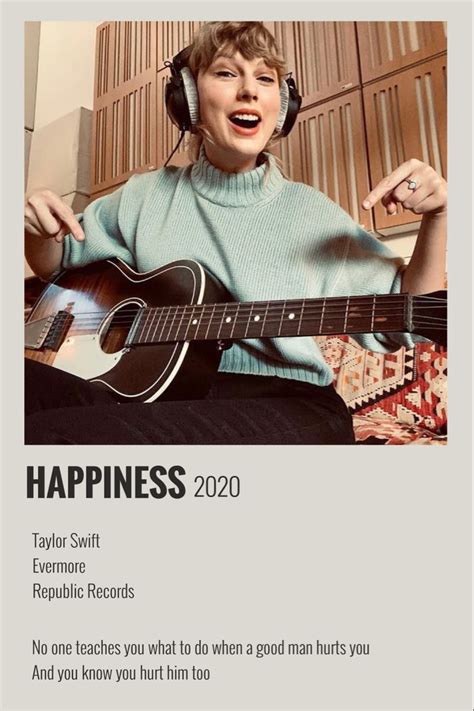 Happiness song poster in 2021 | Taylor swift discography, Taylor swift ...