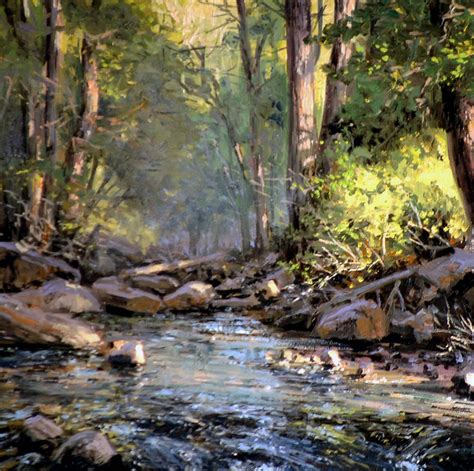 Michael Godfrey Recent Paintings: "Morning at Sligo Creek" 6x6