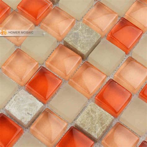 orange glass mixed gray marble tile bathroom mosaic tiles kitchen backsplash mosaic tile free ...