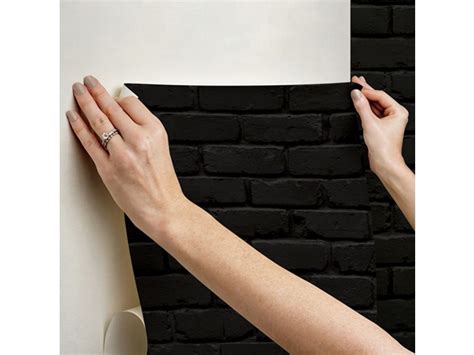 Black Amsterdam Brick Peel & Stick Wallpaper