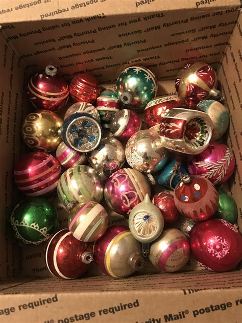 $20 for this box of vintage glass Christmas ornaments!! : r/ThriftStoreHauls